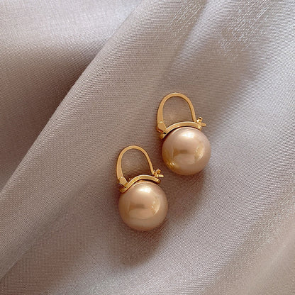 2024 New Classic Copper Alloy Smooth Metal Hoop Earrings For Woman Fashion Korean Jewelry Temperament  Daily Wear earrings
