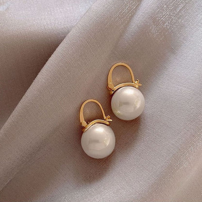 2024 New Classic Copper Alloy Smooth Metal Hoop Earrings For Woman Fashion Korean Jewelry Temperament  Daily Wear earrings